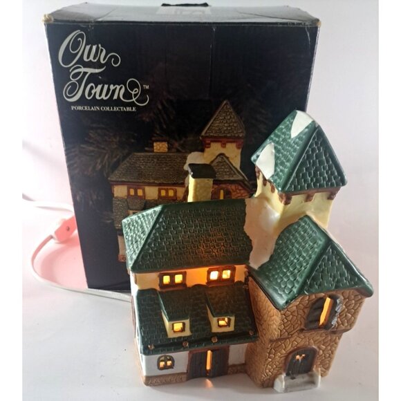 Vintage Santas Best Our Town Taylor House Christmas Village W Box Lighted 1992 - Picture 1 of 5